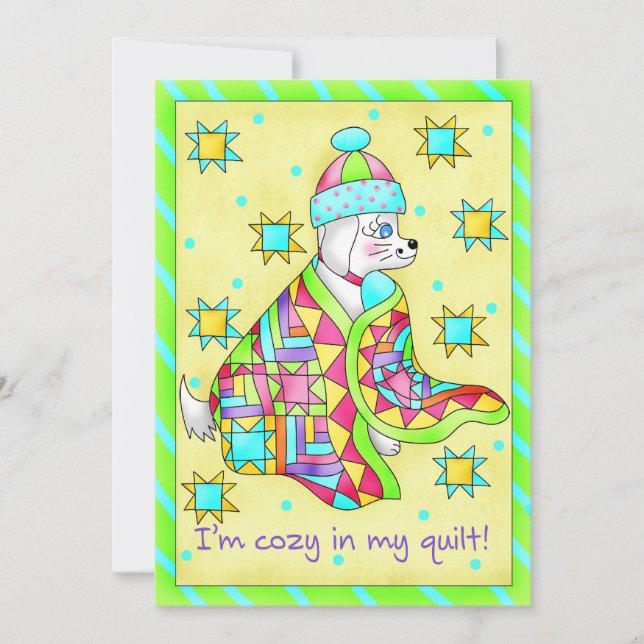 Quilt Lover Dog Invitation (Front)