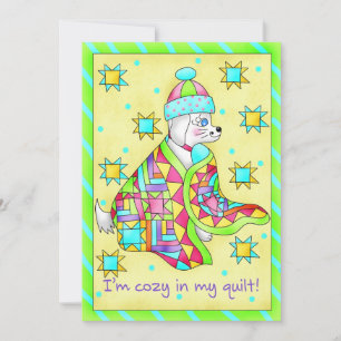 Quilt Lover Dog Invitation