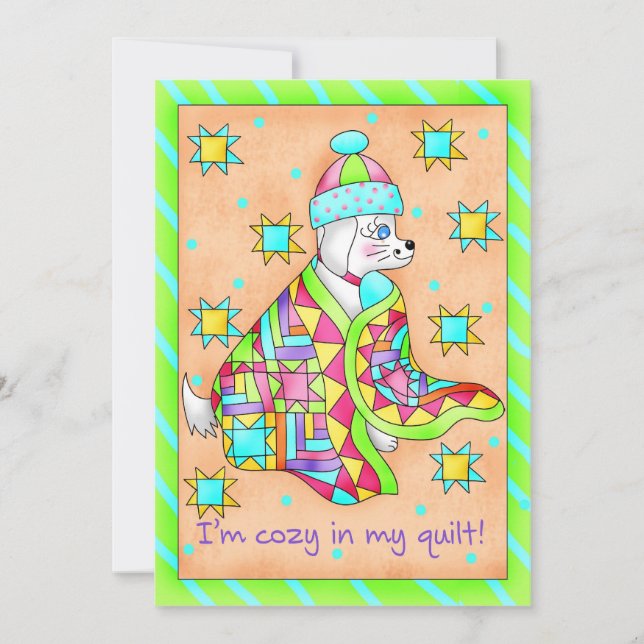 Quilt Lover Dog Invitation customizable (Front)