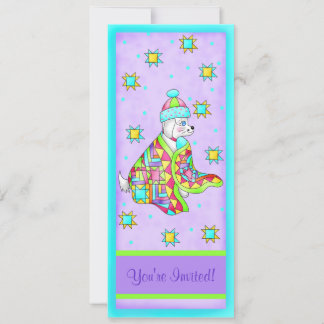Quilt Lover Dog Invitation, customizable Invitation