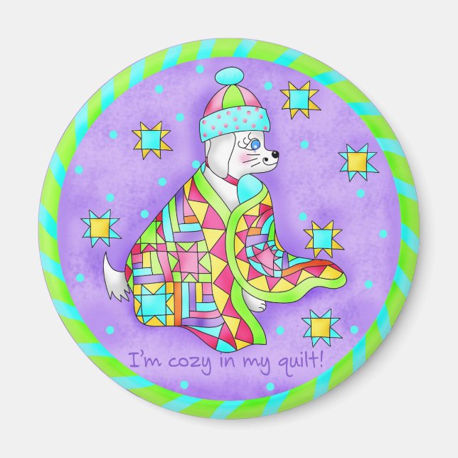 Quilt Lover Dog Magnet (Front)