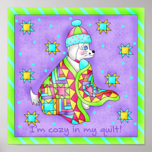 Quilt Lover Dog Poster