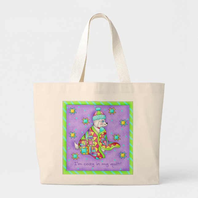 Quilt Lover Dog Tote Bag (Front)