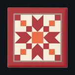 Quilt Magnet - Stepping Stones (turkey red)<br><div class="desc">The Stepping Stone block is made from rectangles and triangles – shapes that can cut and sewn by beginners. There are a lot of seams in this block but (with patience) the block’s piecing is not too difficult. For a free pattern, email me at learnquilting@gmail.com. Want to learn more about...</div>