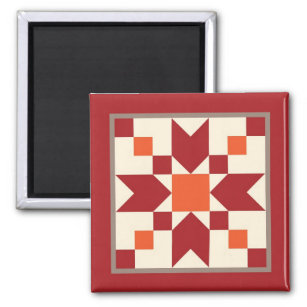 Quilt Magnet - Stepping Stones (turkey red)