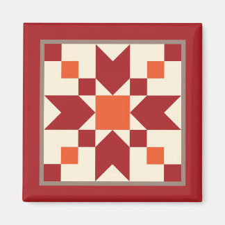 Quilt Magnet - Stepping Stones (turkey red)