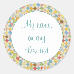 QUILT MOSAIC 3" Round Matte Stickers