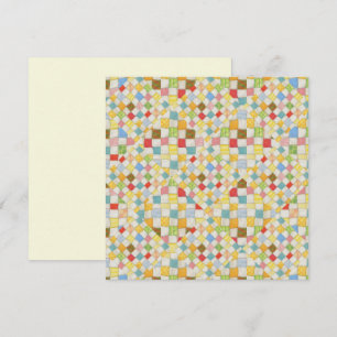 QUILT MOSAIC 5.25" Square Flat Card / Cream