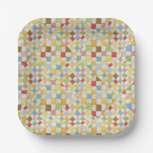 QUILT MOSAIC 7" Square Paper Plates