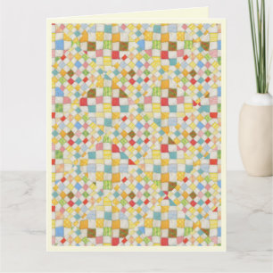 QUILT MOSAIC Big Birthday Card / Cream