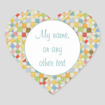 QUILT MOSAIC Heart Matte Stickers