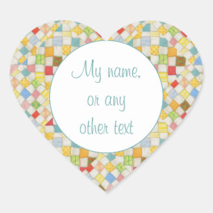 QUILT MOSAIC Heart Matte Stickers