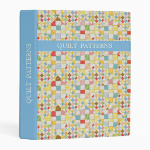 QUILT MOSAIC Mini Binder + Text / Blue