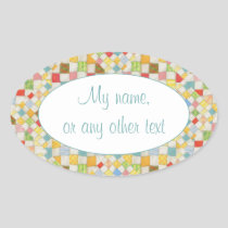 QUILT MOSAIC Oval Matte Stickers