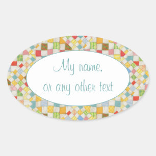QUILT MOSAIC Oval Matte Stickers