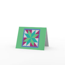 Quilt Note Card - Hunter's Star (Green)