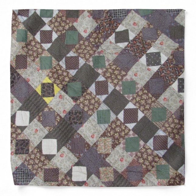 Quilt Patchwork Fabric Photo Geometric Quilter Bandana (Front)