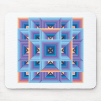 Quilt Pattern 3 in Blue and Purple Mouse Pad
