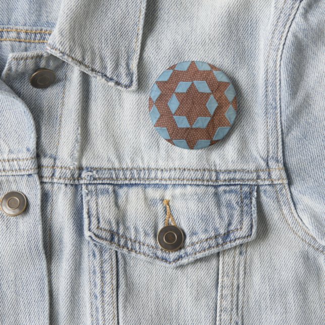 Quilt Pattern - Castle Pinback Button (In Situ)
