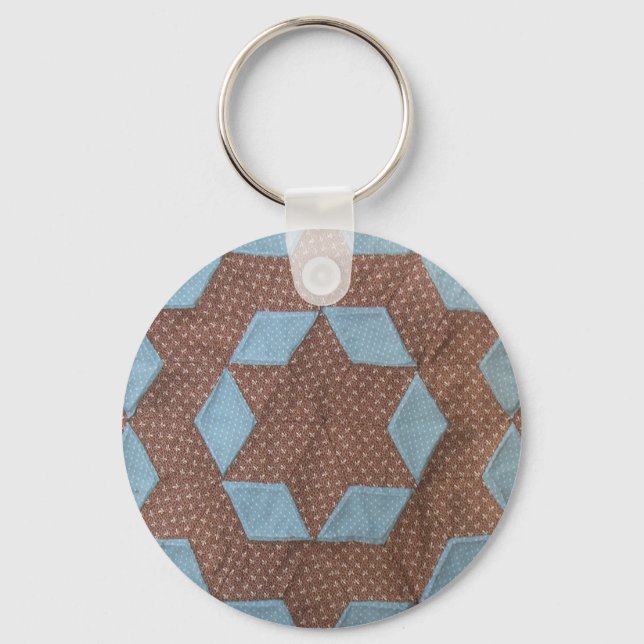 Quilt Pattern - Castle  Quilt Block Keychain (Front)