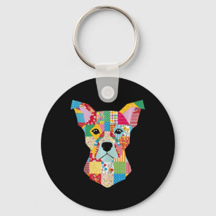 Quilt Pattern Dog For Quilting Lover Quilter Sewin Keychain