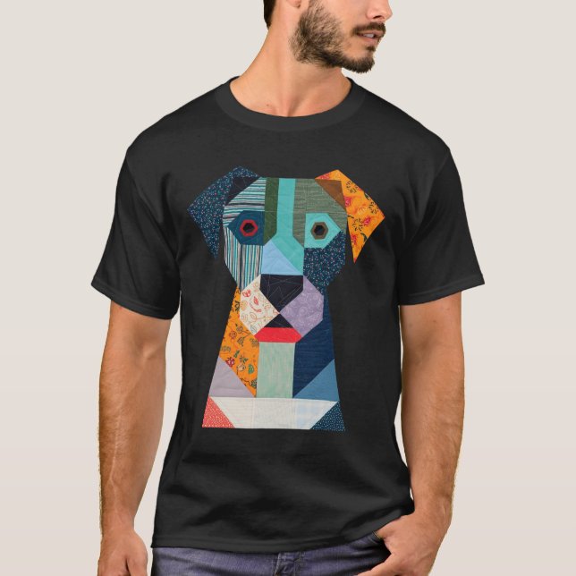 Quilt Pattern Dog For Quilting Lover Quilter Sewin T-Shirt (Front)