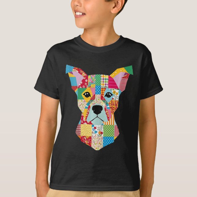 Quilt Pattern Dog For Quilting Lover Quilter Sewin T-Shirt (Front)