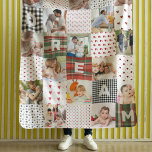 Quilt Pattern Photo College Retro Patchwork Effect Fleece Blanket<br><div class="desc">Create your own Quilt Pattern Photo College Retro Patchwork Effect Fleece Blanket.</div>