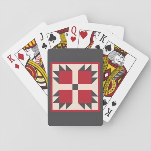 Quilt Playing Cards _ Bearcats Block redblack