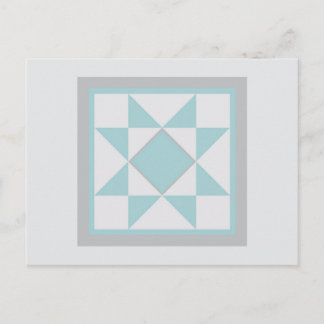 Quilt Postcard - Sawtooth Star (light blue)