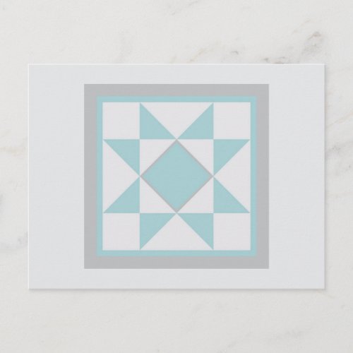 Quilt Postcard _ Sawtooth Star light blue