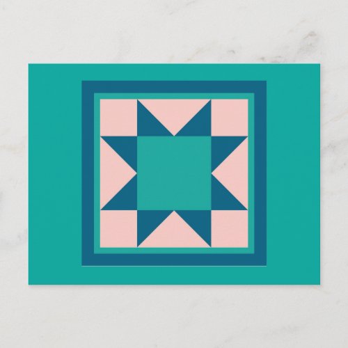 Quilt Postcards _ Sawtooth Star tealblue