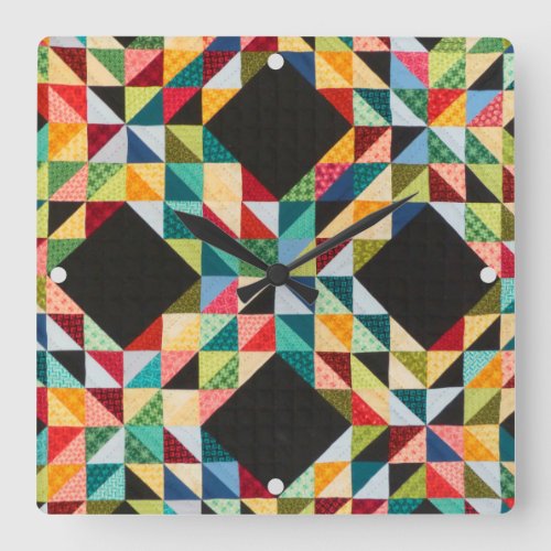 Quilt Quilter Pattern Americana Craft Lover Sewer Square Wall Clock