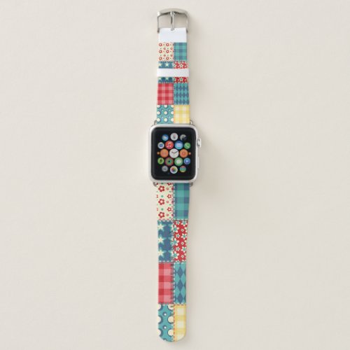 Quilt seamless pattern Vintage patchwork backgrou Apple Watch Band