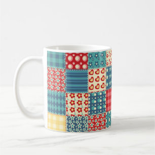 Quilt seamless pattern. Vintage patchwork backgrou Coffee Mug