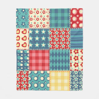 Quilt seamless pattern. Vintage patchwork backgrou Fleece Blanket