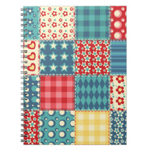 Quilt seamless pattern. Vintage patchwork backgrou Notebook