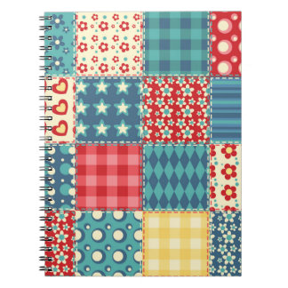 Quilt seamless pattern. Vintage patchwork backgrou Notebook