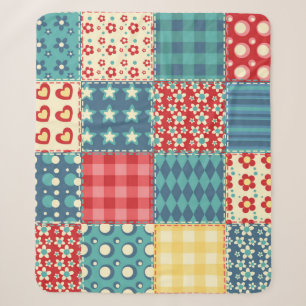 Quilt seamless pattern. Vintage patchwork backgrou Sherpa Blanket