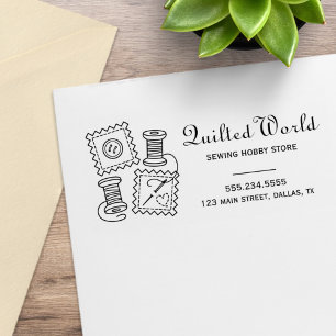 Quilt Sewing Craft Hobby Business Store Address Rubber Stamp