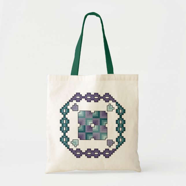 Quilt Square Cross Stitch Tote Bag (Front)
