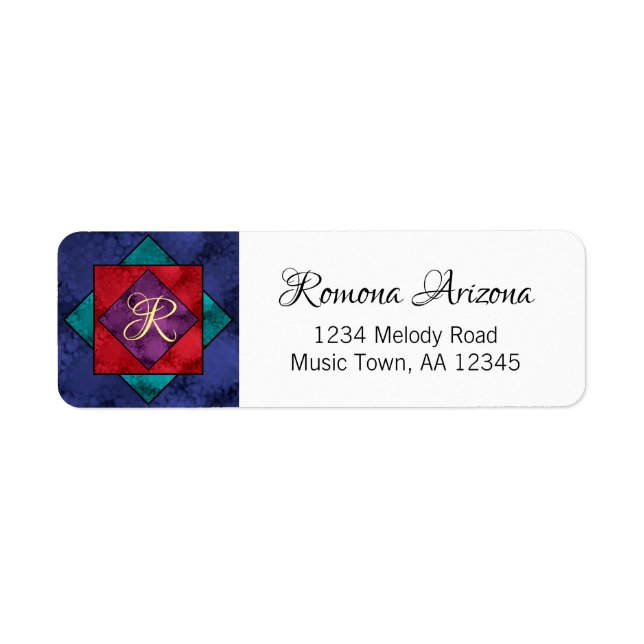 Quilt Square Monogram Label (Front)