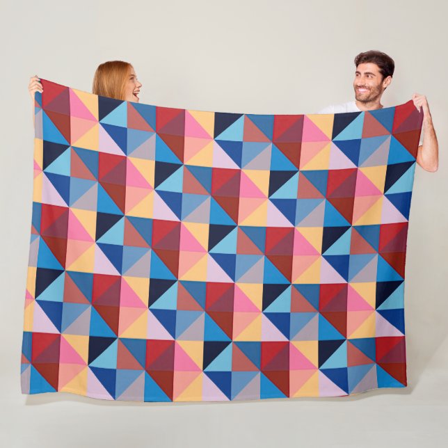 Quilt Square Pattern Fleece Blanket (In Situ)