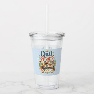 Quilt Stack Society Cottagecore Sewing Acrylic Tumbler