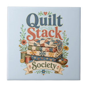 Quilt Stack Society Cottagecore Sewing Ceramic Tile