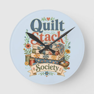 Quilt Stack Society Cottagecore Sewing Round Clock
