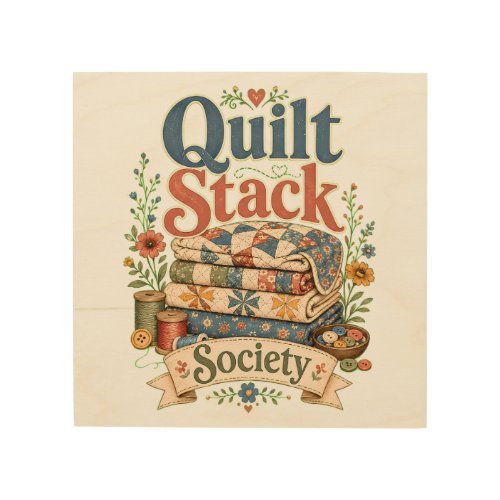 Quilt Stack Society Cottagecore Sewing Wood Wall Art