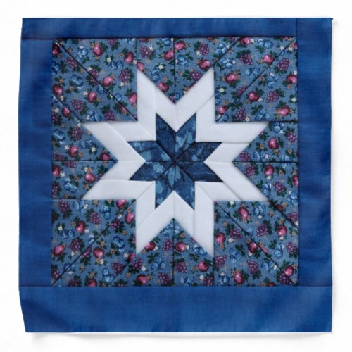 Quilt star blue bandana