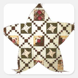 Quilt Star Square Sticker