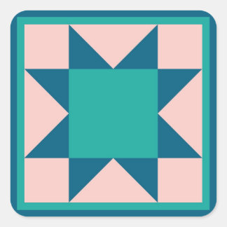 Quilt Sticker - Sawtooth Star (teal)